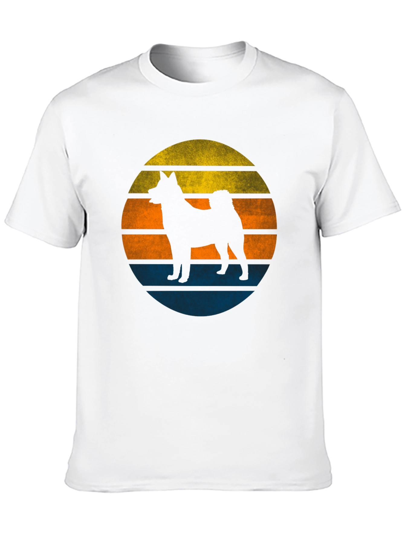 Retro Dog Sunset Graphic Tee - Mens Black T-Shirt