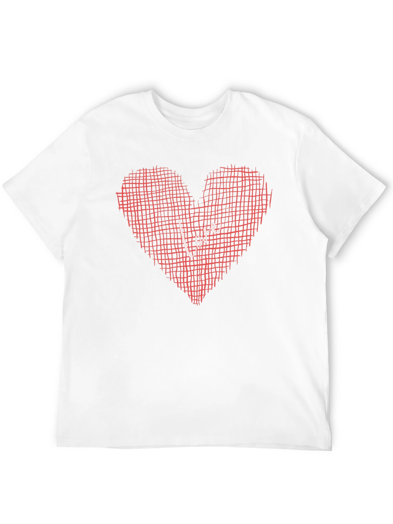 Love Grid Heart Graphic Tee - Black