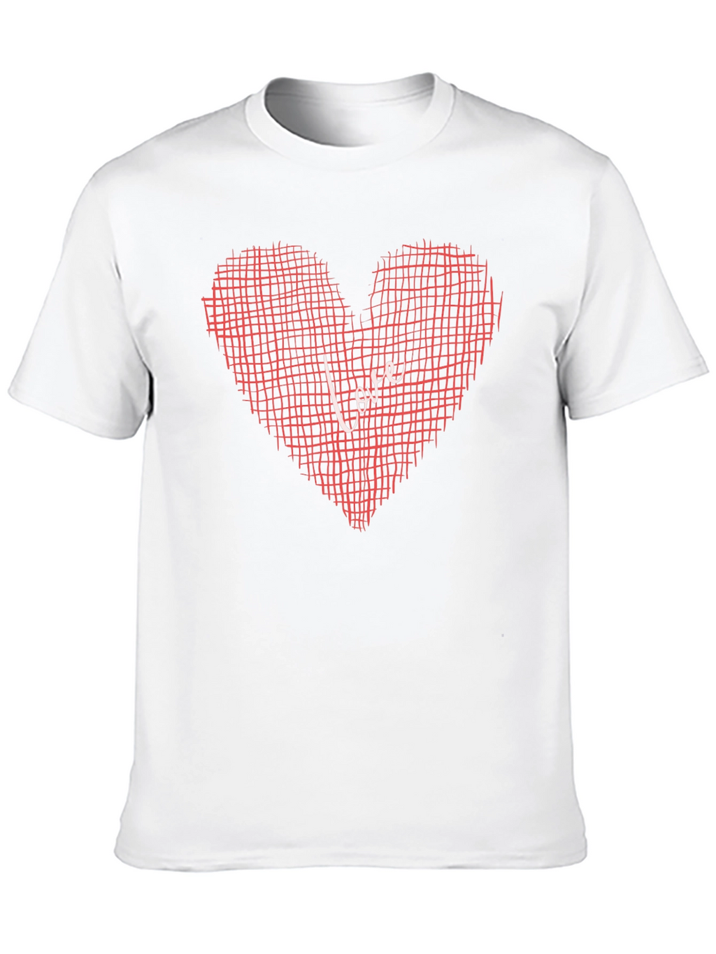 Love Grid Heart Graphic Tee - Black