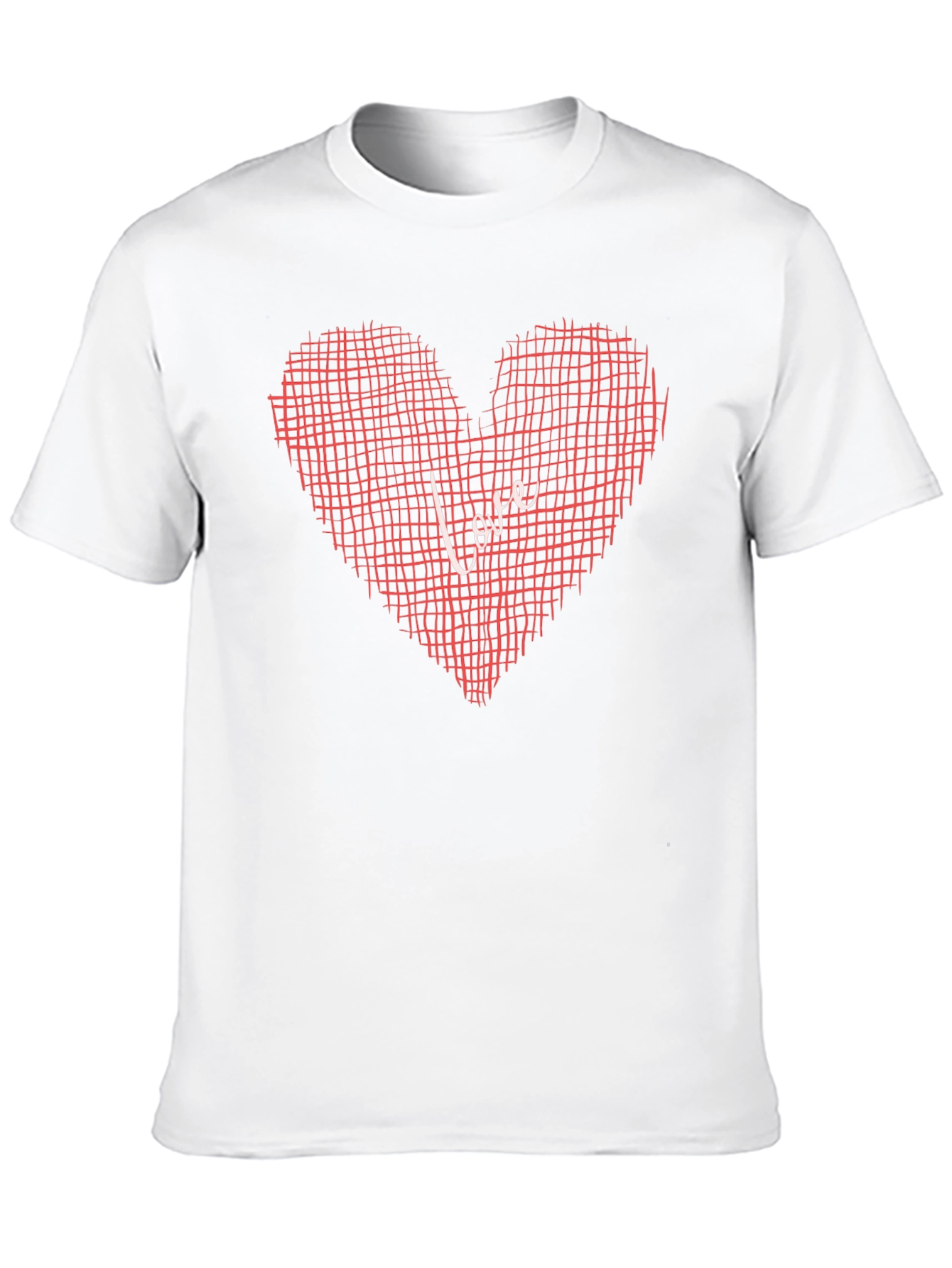 Love Grid Heart Graphic Tee - Black
