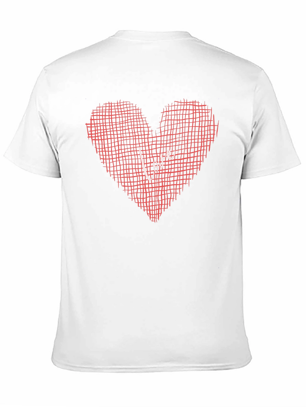 Love Grid Heart Graphic Tee - Black