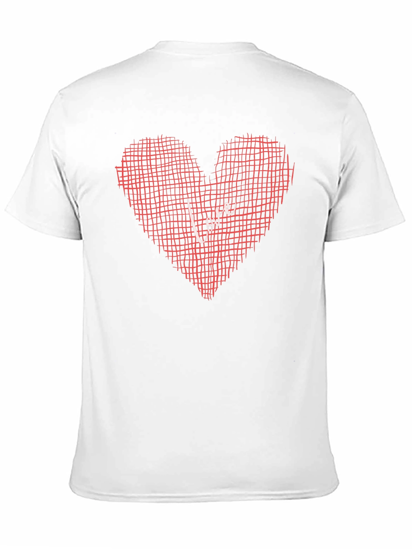 Love Grid Heart Graphic Tee - Black