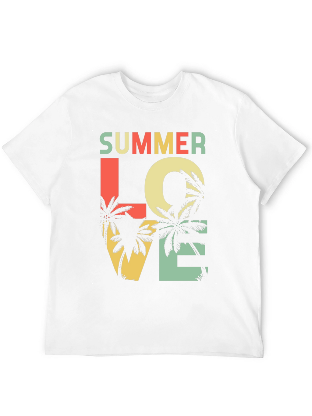 Summer Love Graphic Tee - Palm Tree Design