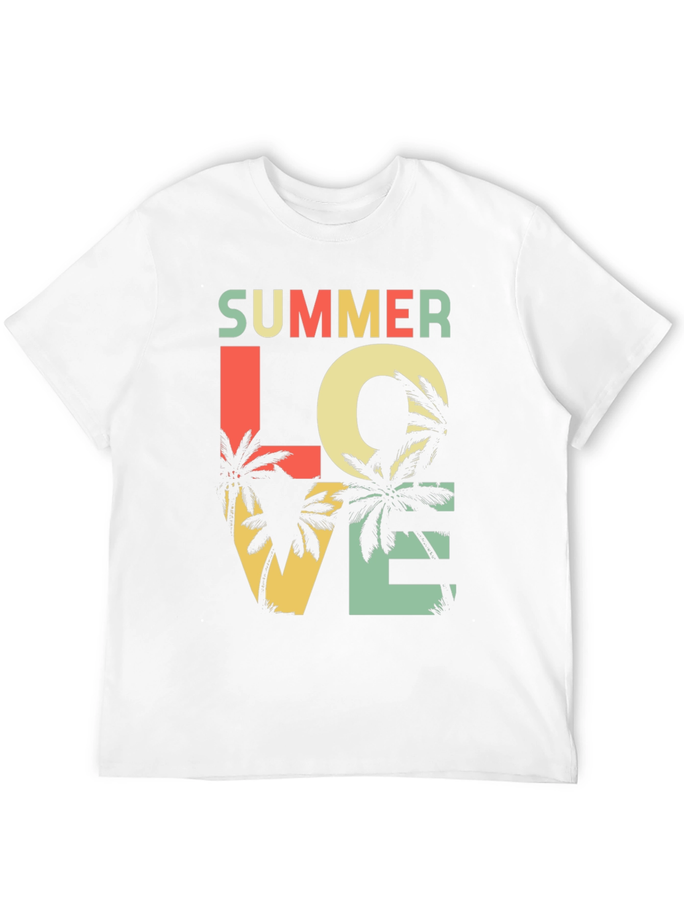 Summer Love Graphic Tee - Palm Tree Design
