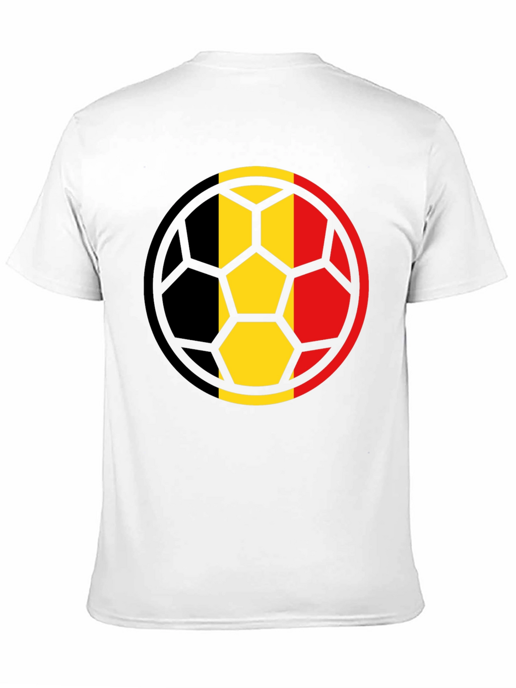 Belgium Flag Soccer Ball Black T-Shirt