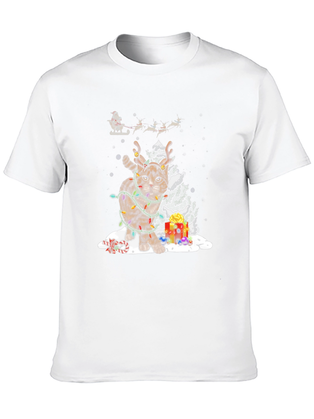 Festive Cat Christmas T-Shirt