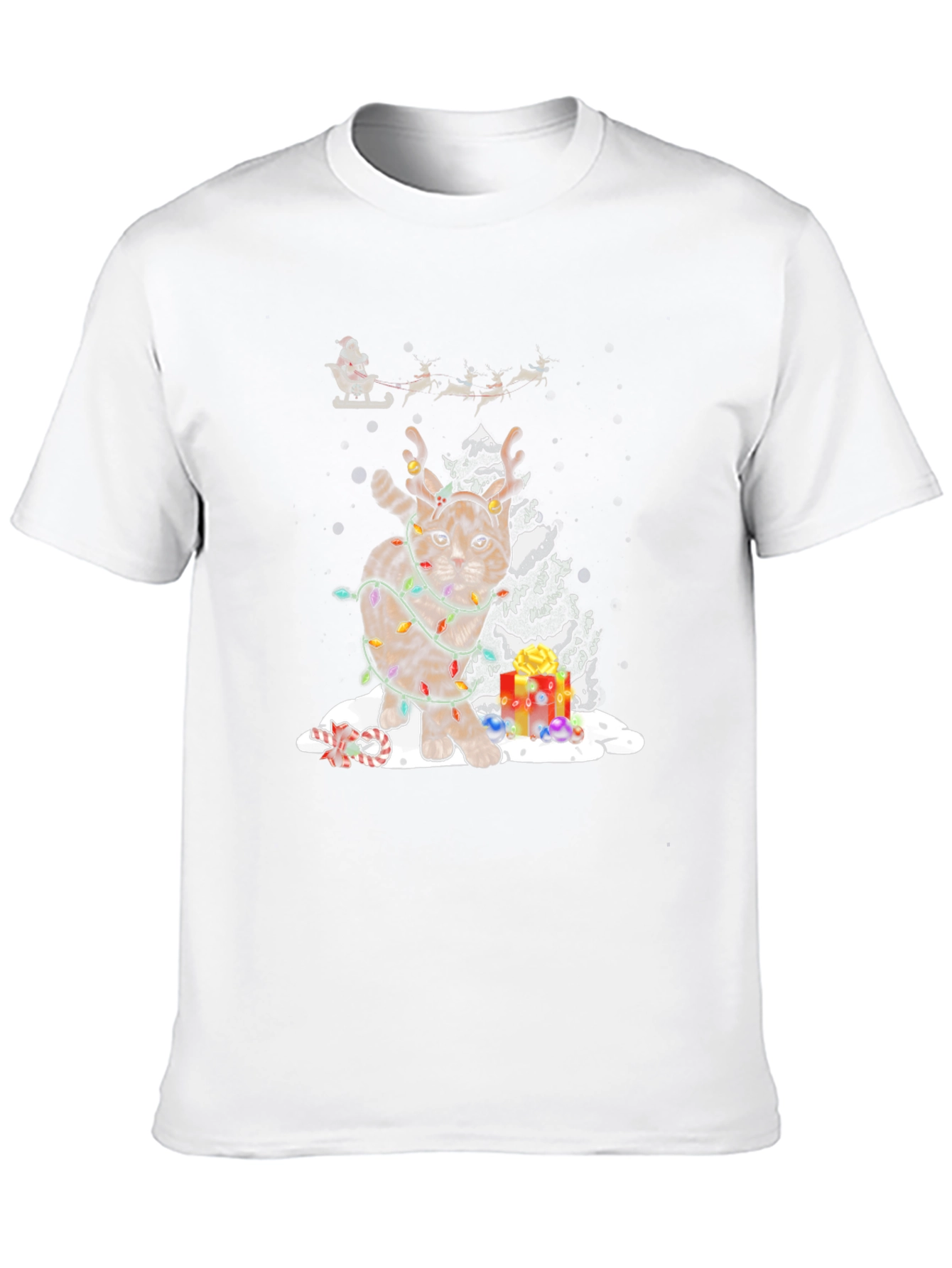 Festive Cat Christmas T-Shirt