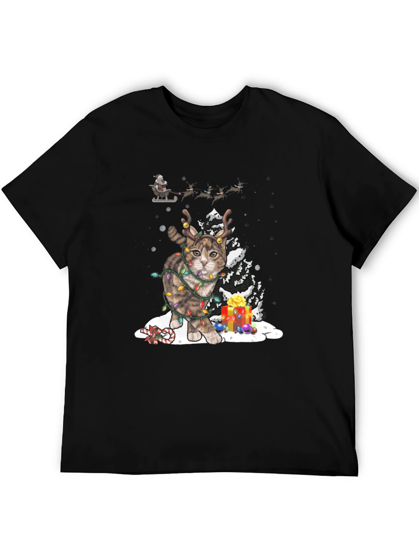 Festive Cat Christmas T-Shirt