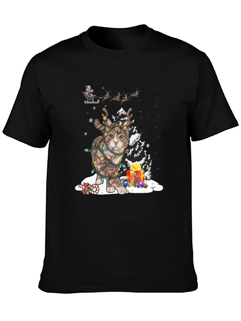 Festive Cat Christmas T-Shirt