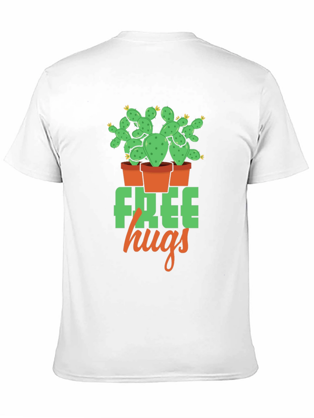 Free Hugs Cactus Graphic T-Shirt - Black