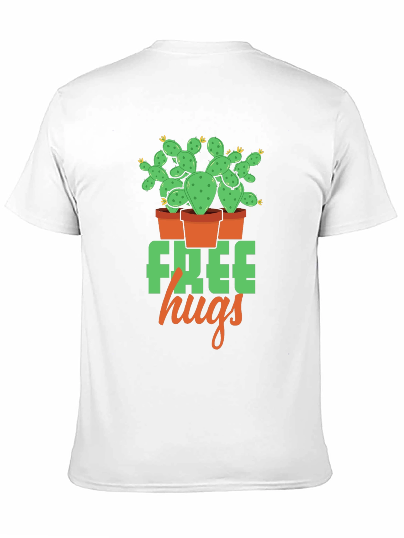 Free Hugs Cactus Graphic T-Shirt - Black