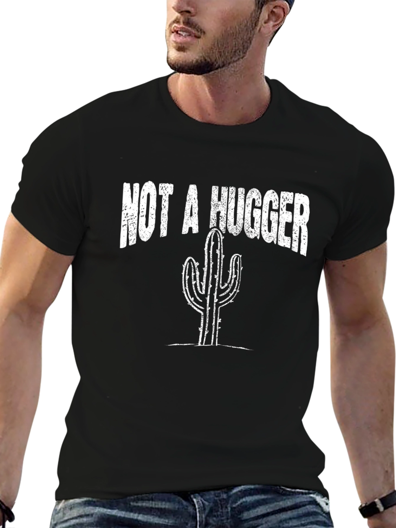 Not a Hugger Cactus T-Shirt - Funny Sarcastic Tee