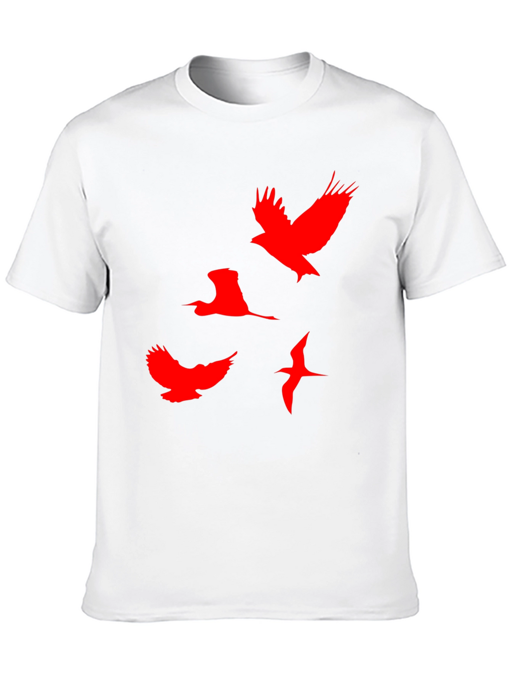 Red Birds Graphic Black T-Shirt