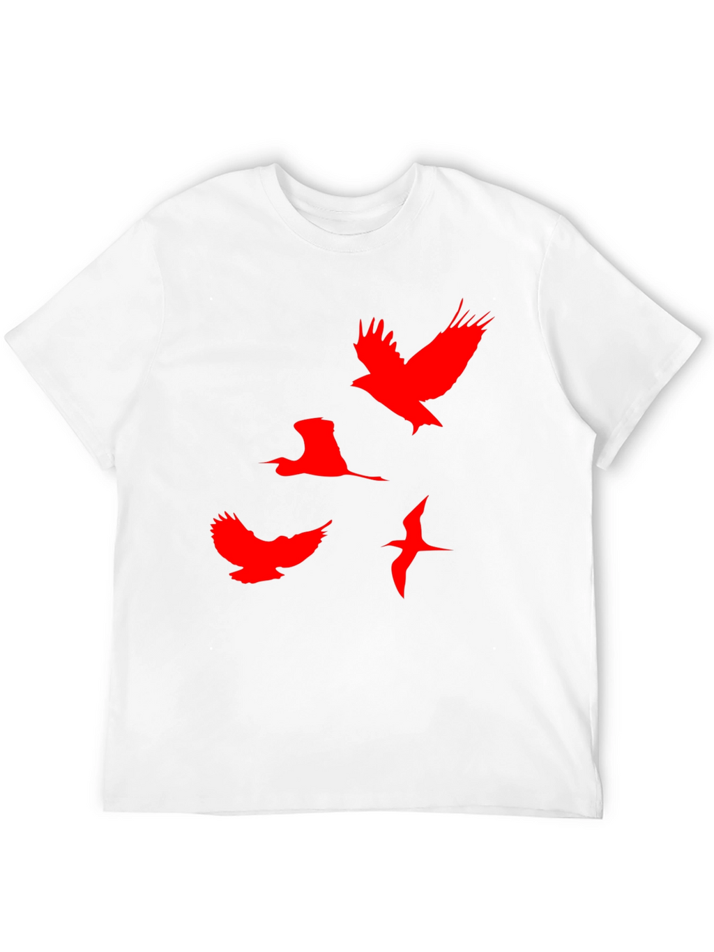 Red Birds Graphic Black T-Shirt