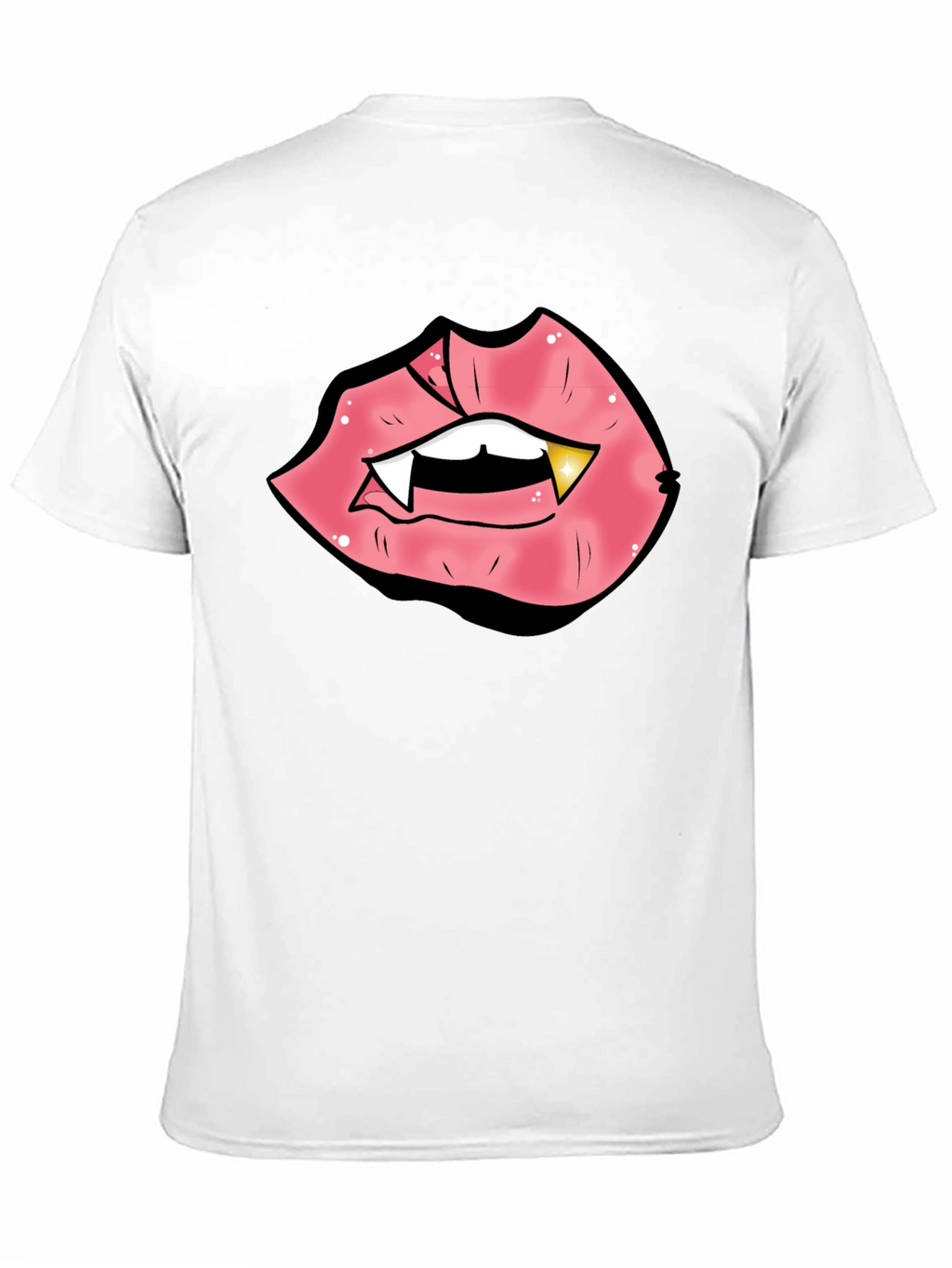 Vampire Lips Graphic Tee - Black Cotton Blend