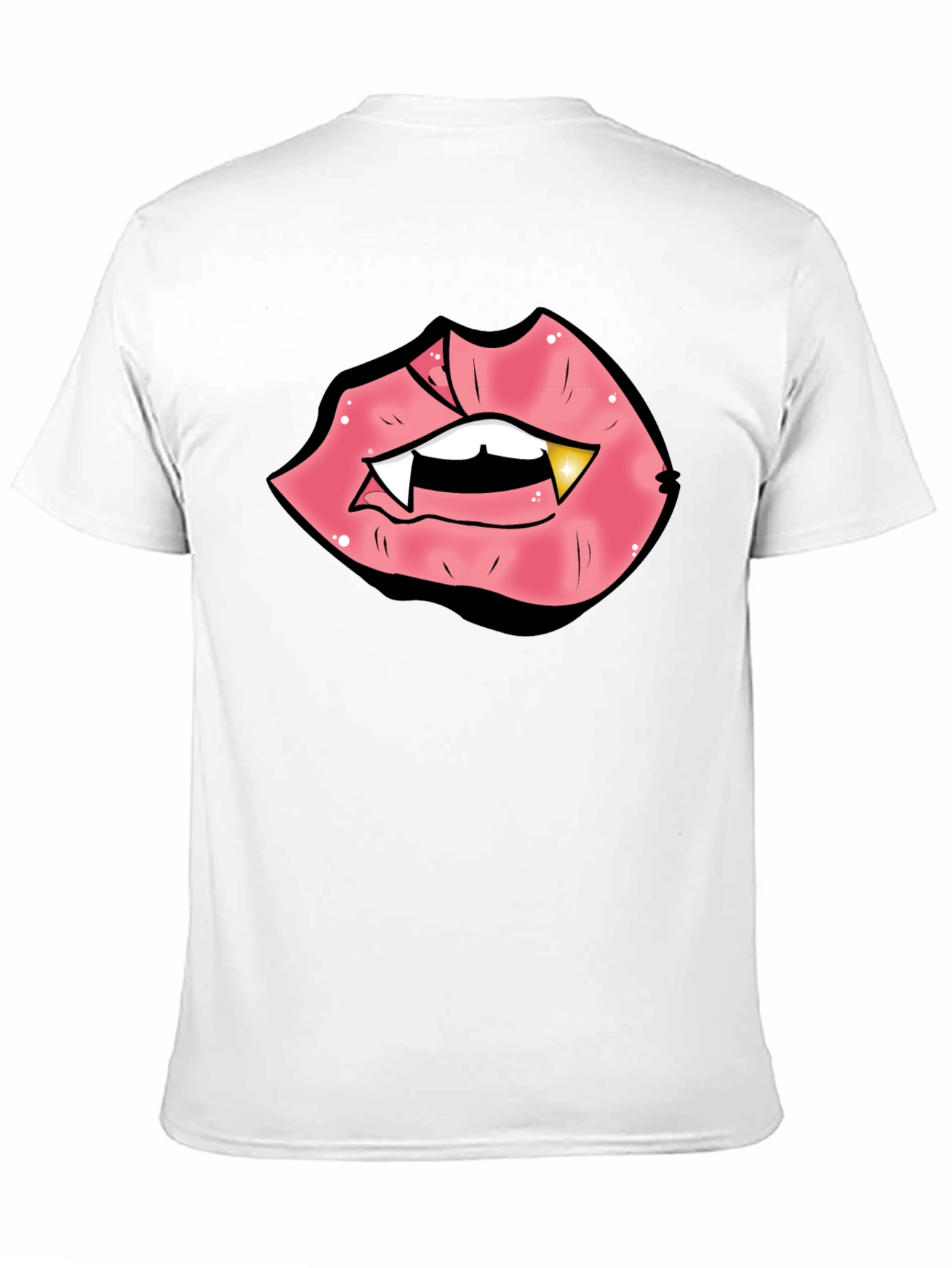 Vampire Lips Graphic Tee - Black Cotton Blend