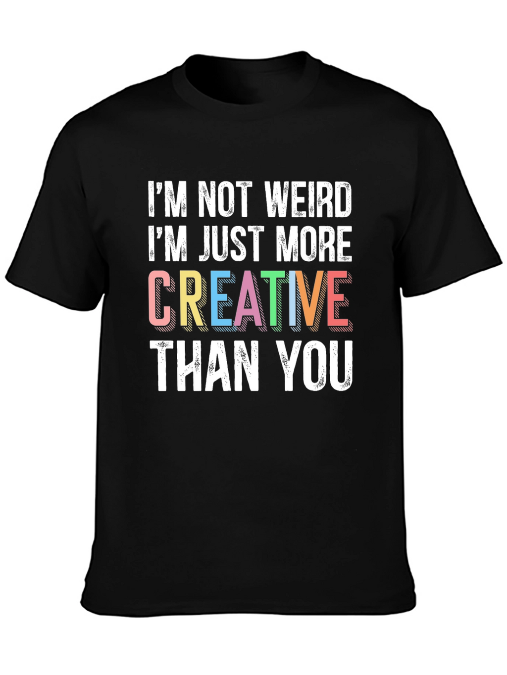 Creative Statement Graphic Tee - Black Cotton Shirt