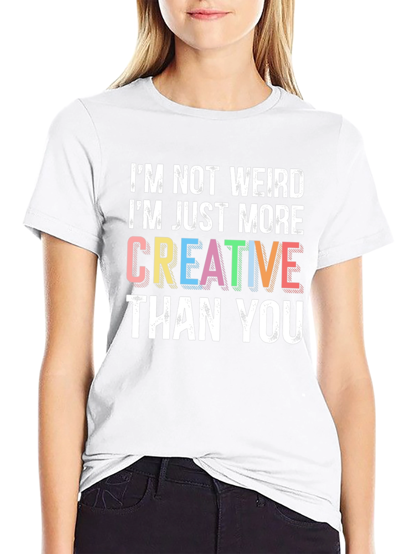 Creative Statement Graphic Tee - Black Cotton Shirt