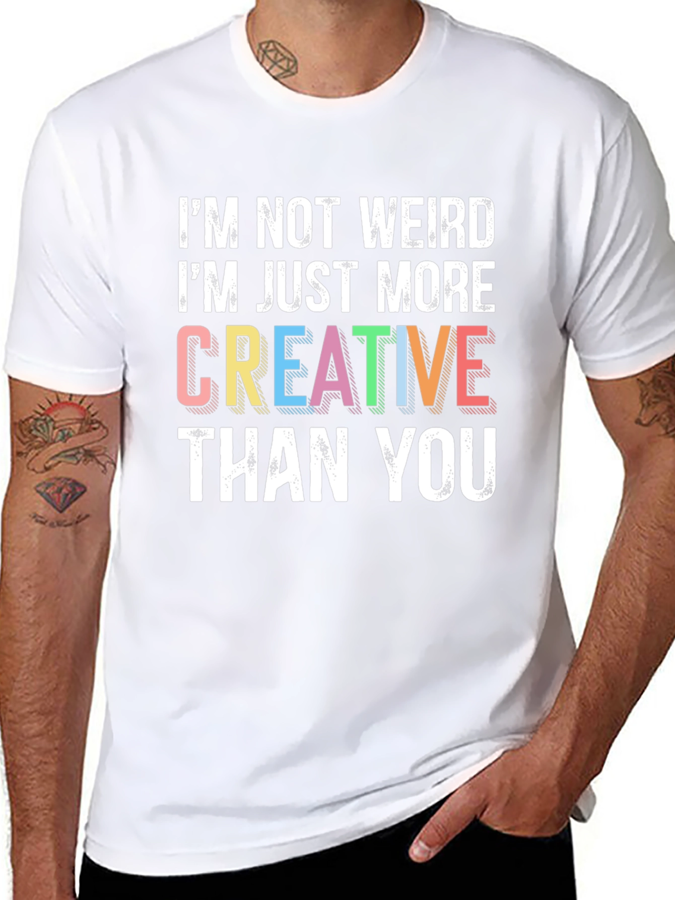 Creative Statement Graphic Tee - Black Cotton Shirt