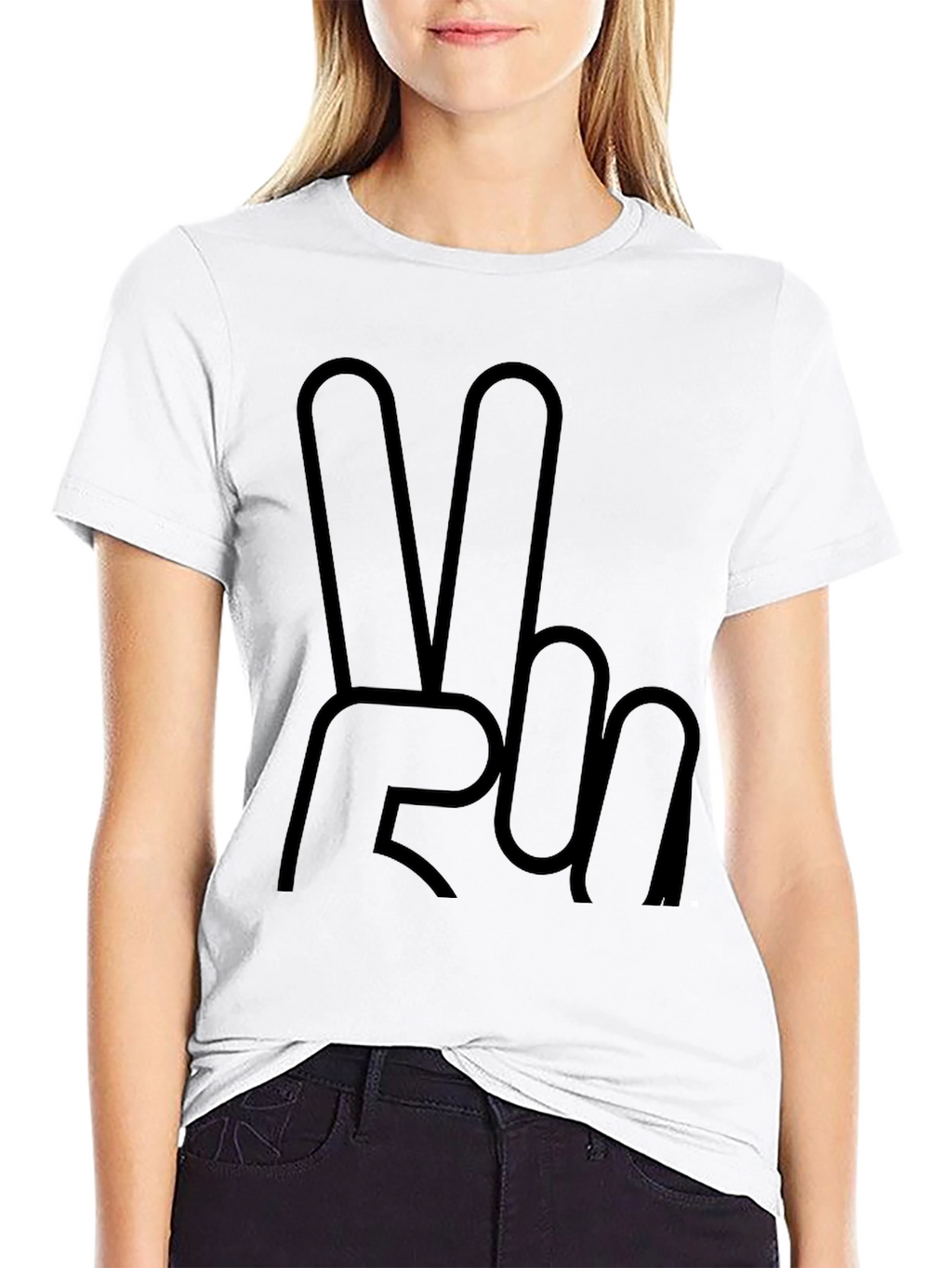 Peace Sign Graphic Tee - Casual Black T-Shirt