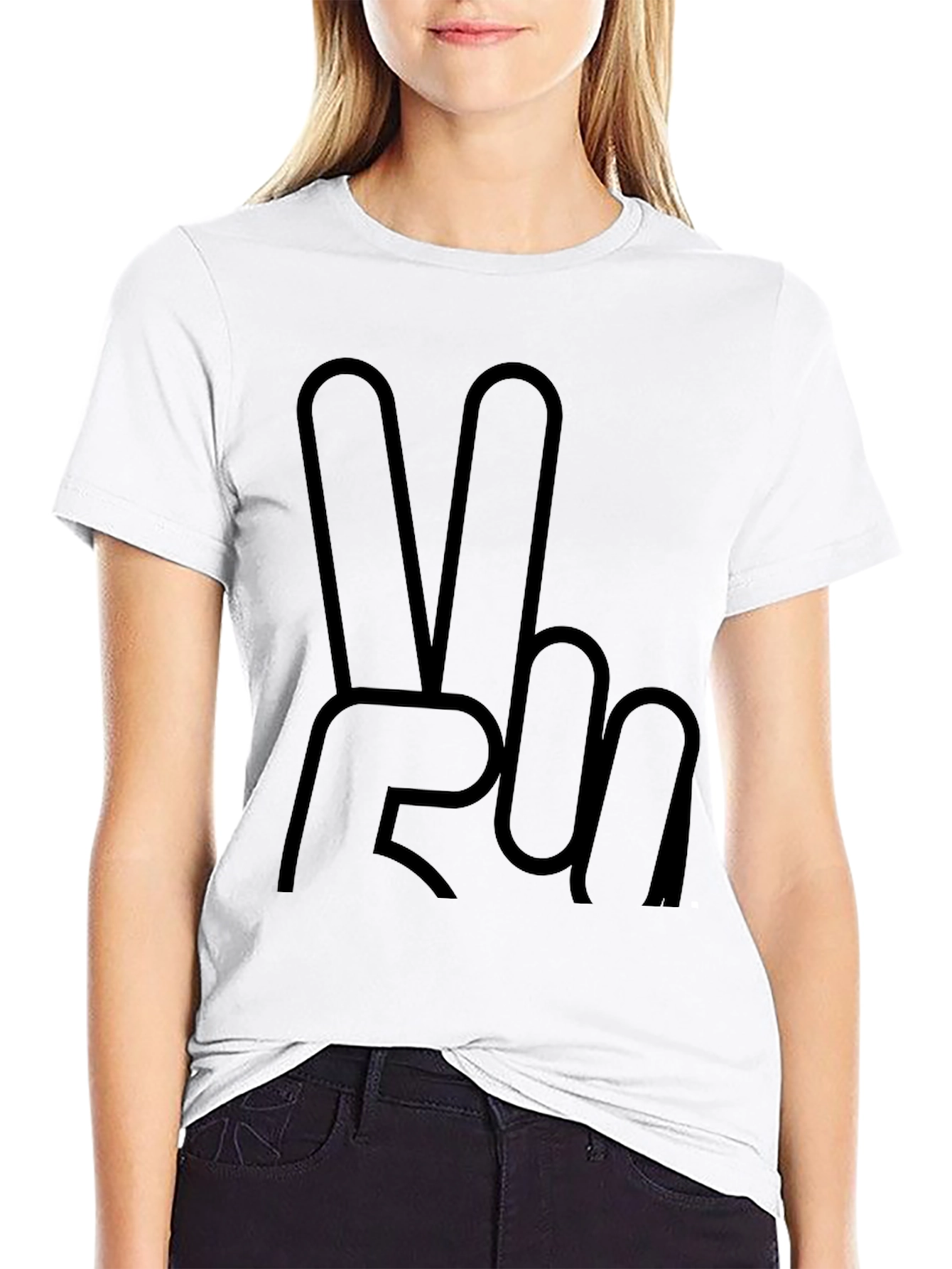 Peace Sign Graphic Tee - Casual Black T-Shirt