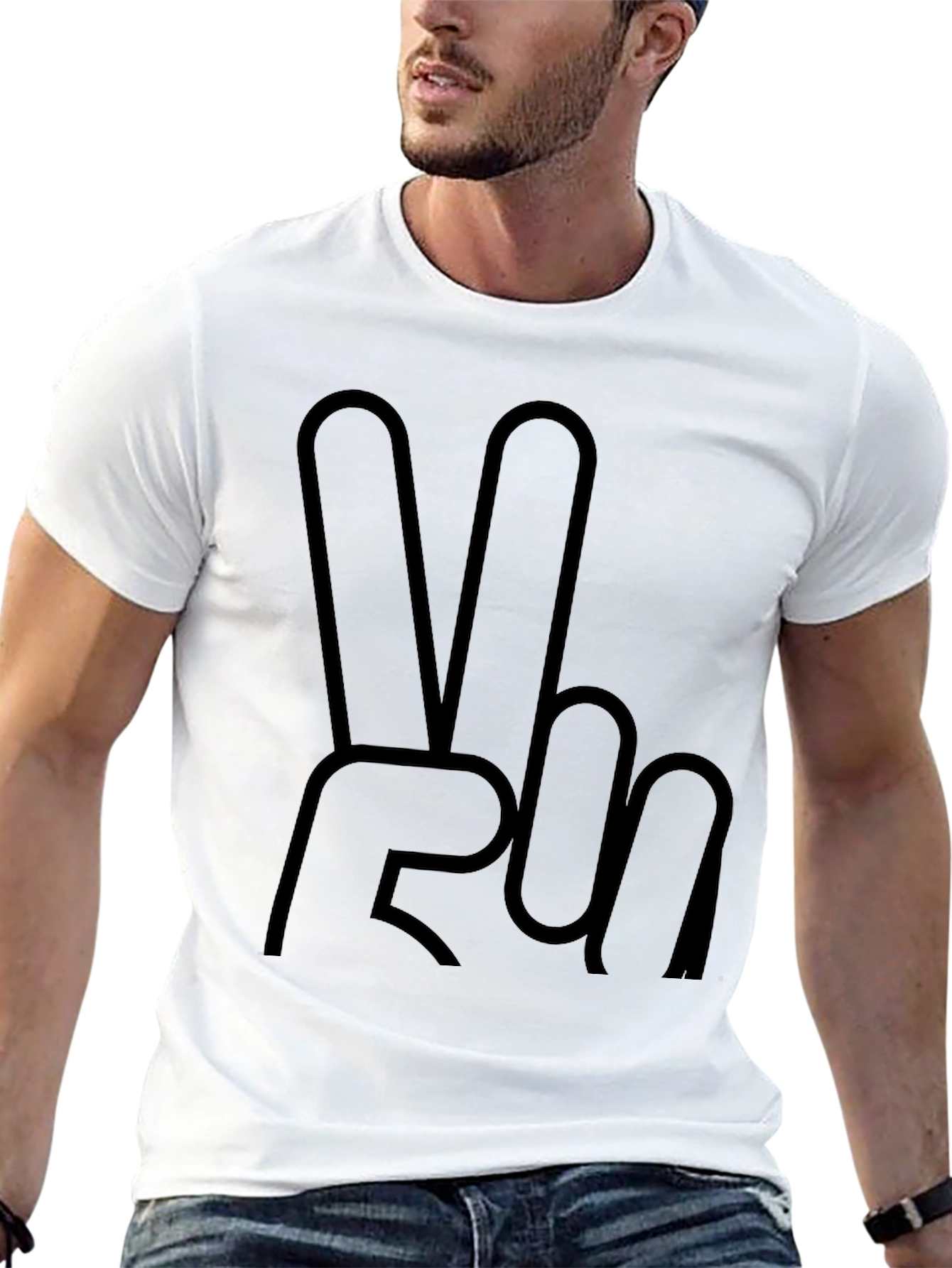 Peace Sign Graphic Tee - Casual Black T-Shirt