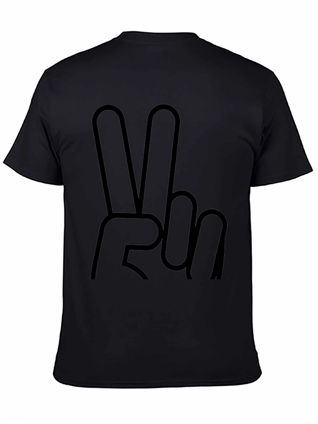 Peace Sign Graphic Tee - Casual Black T-Shirt