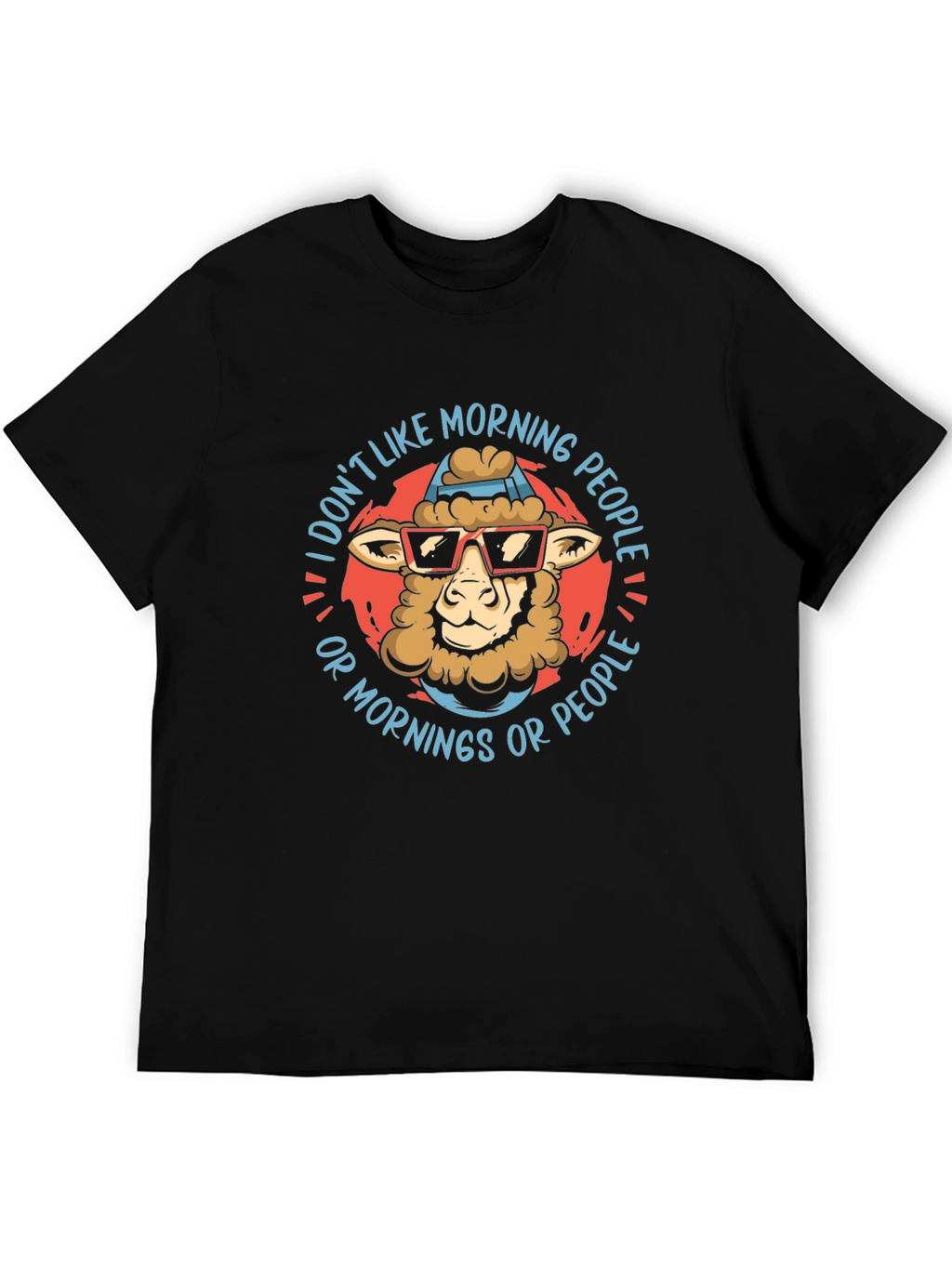 Funny Sheep T-Shirt: I Dont Like Morning People