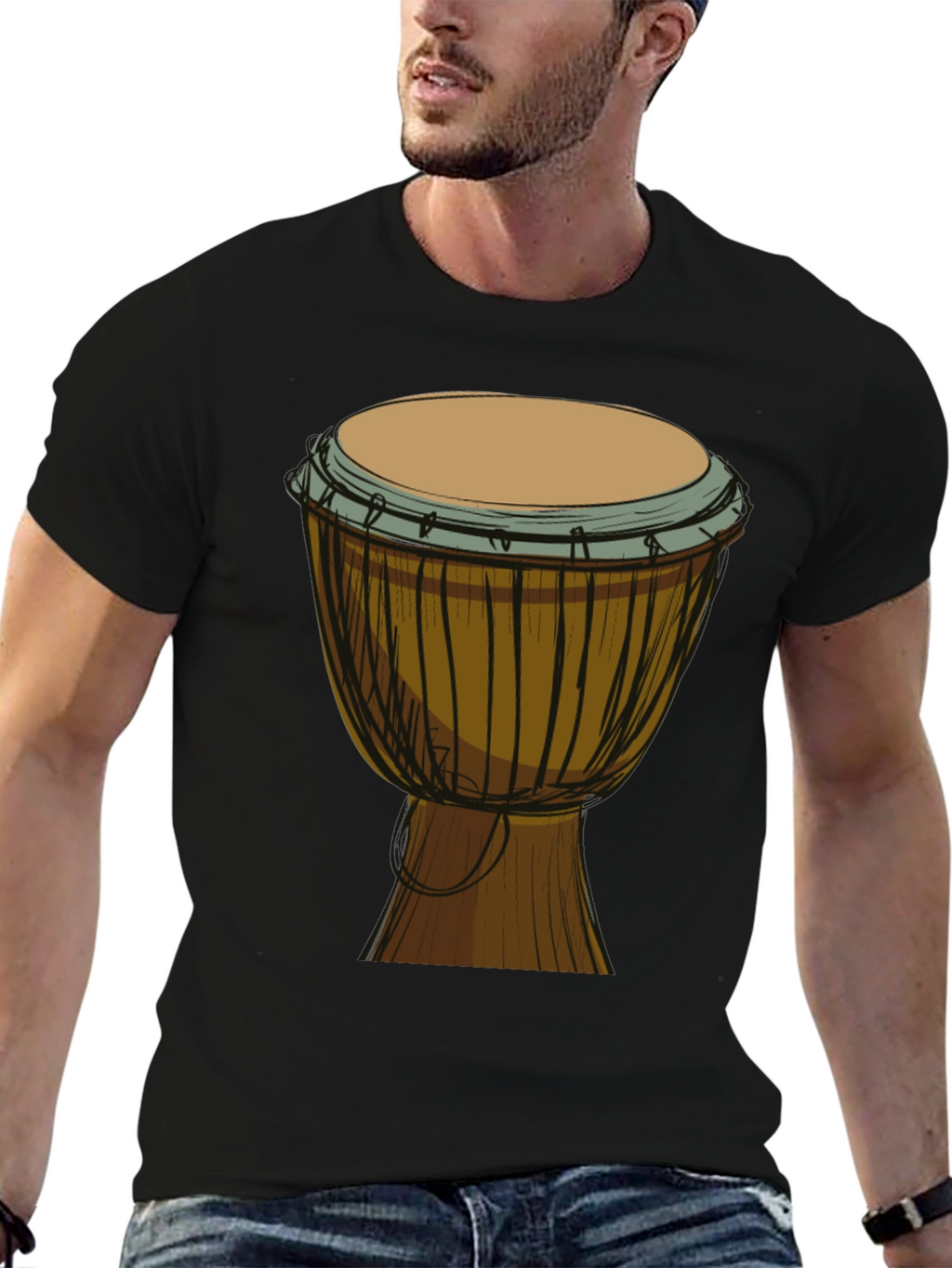 Djembe Drum Graphic Tee - Musical Shirt