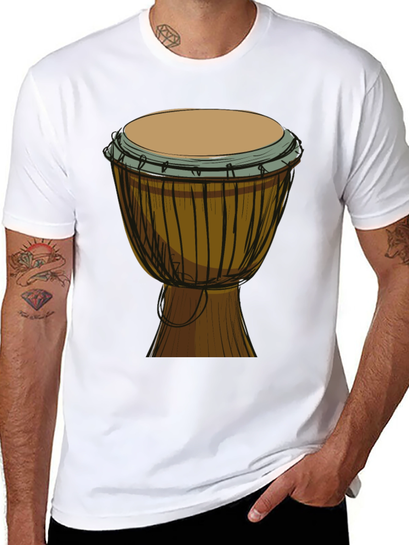 Djembe Drum Graphic Tee - Musical Shirt