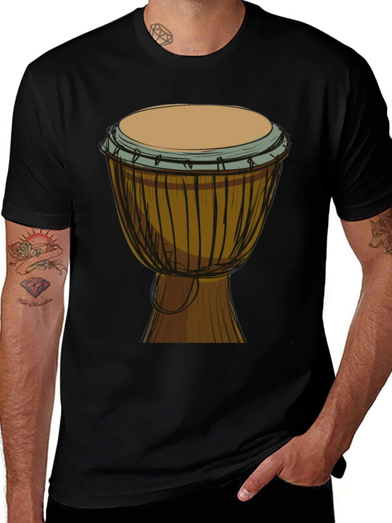 Djembe Drum Graphic Tee - Musical Shirt