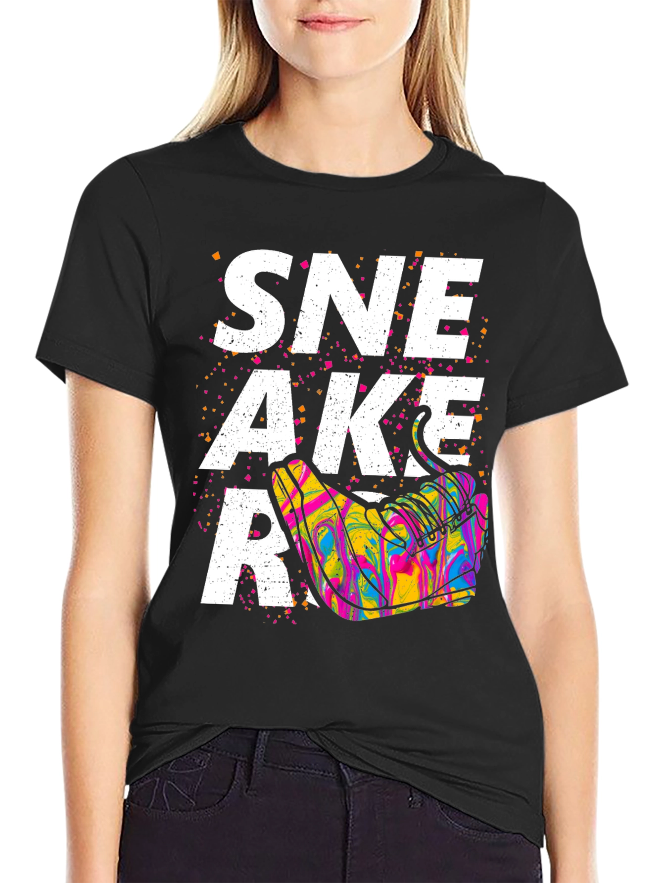 Sneaker Graphic T-Shirt - Unisex Black Tee