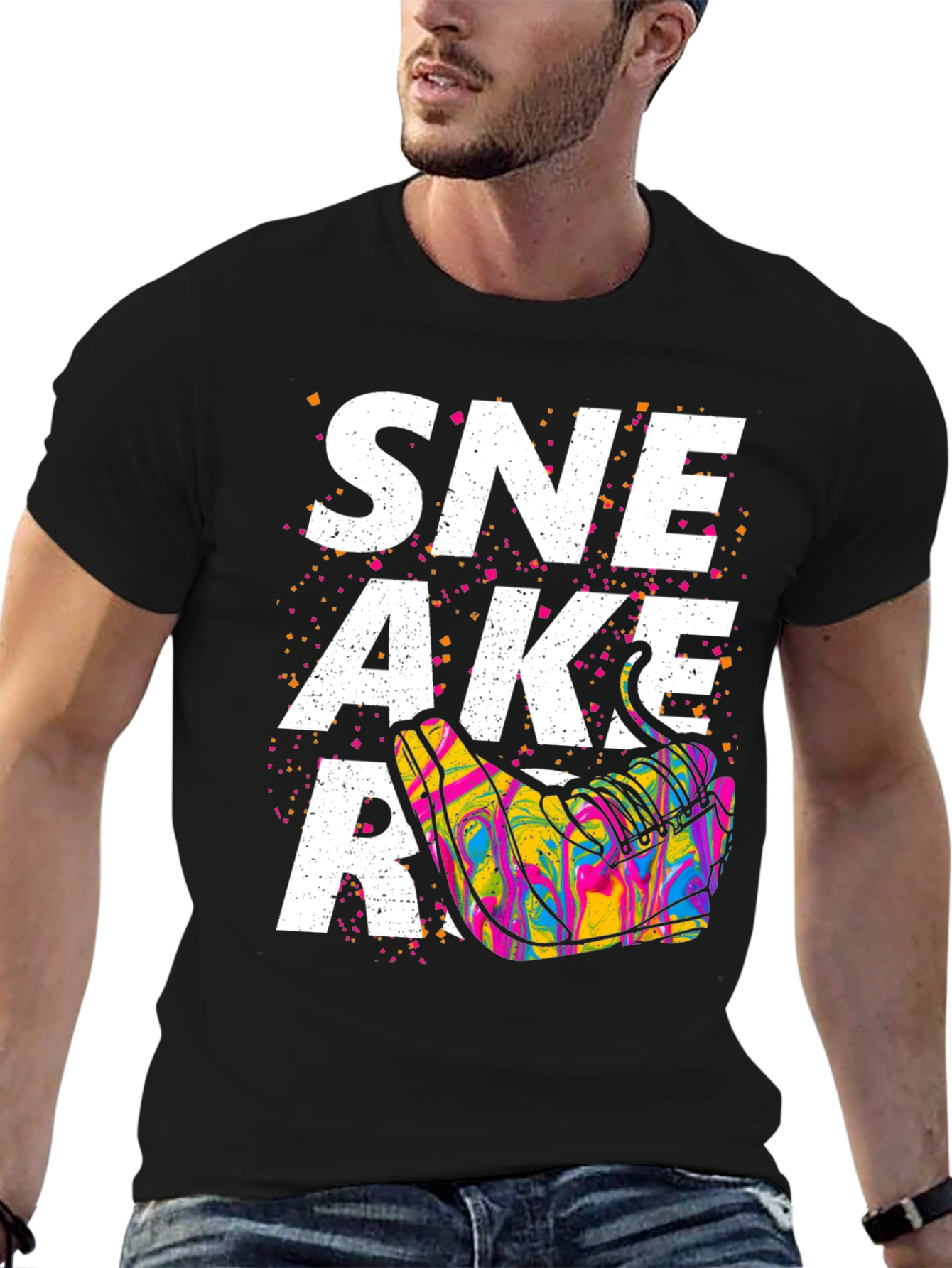 Sneaker Graphic T-Shirt - Unisex Black Tee