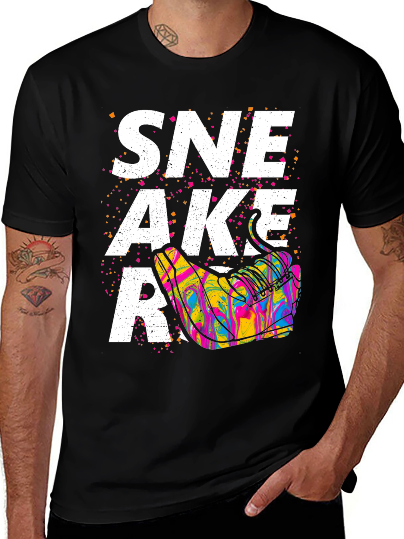 Sneaker Graphic T-Shirt - Unisex Black Tee