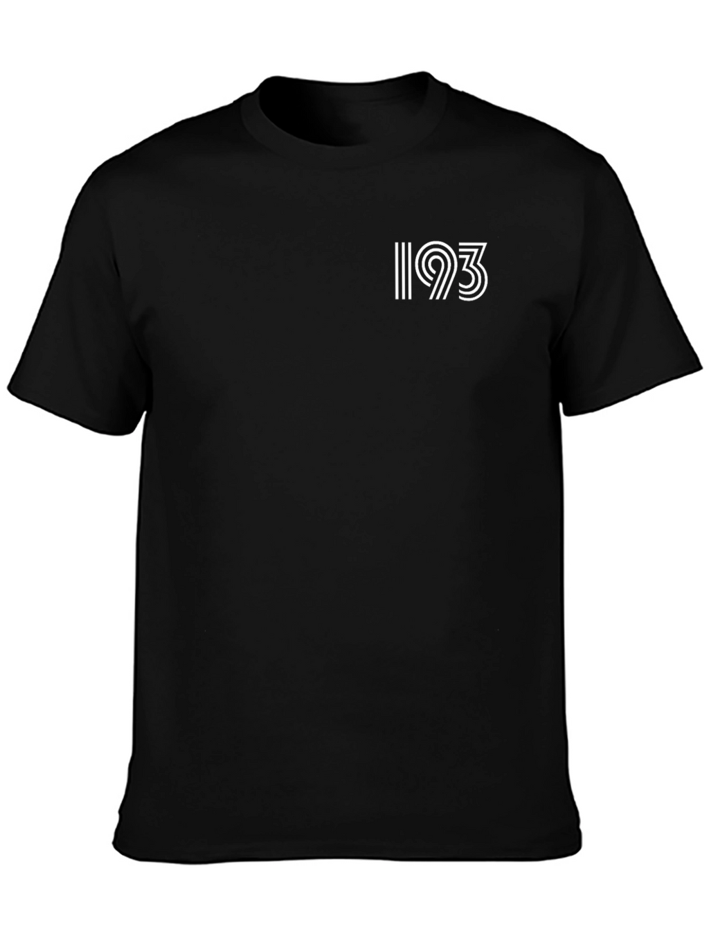 Modern Black T-Shirt with White 193 Graphic