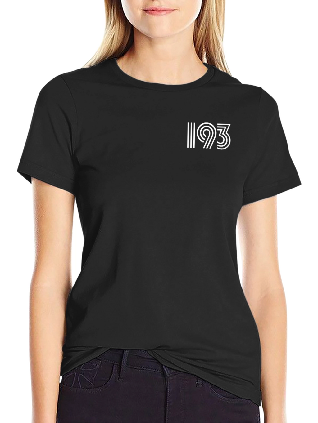 Modern Black T-Shirt with White 193 Graphic