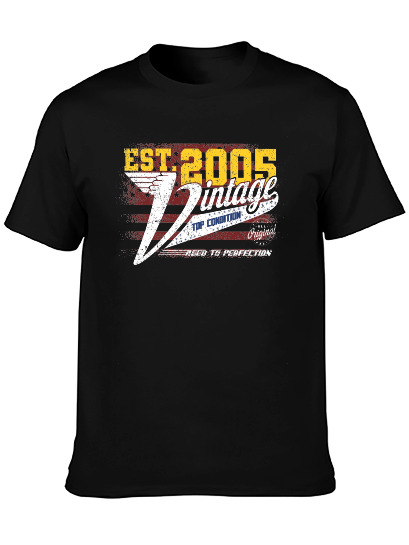Est. 2005 Vintage Style Black T-Shirt