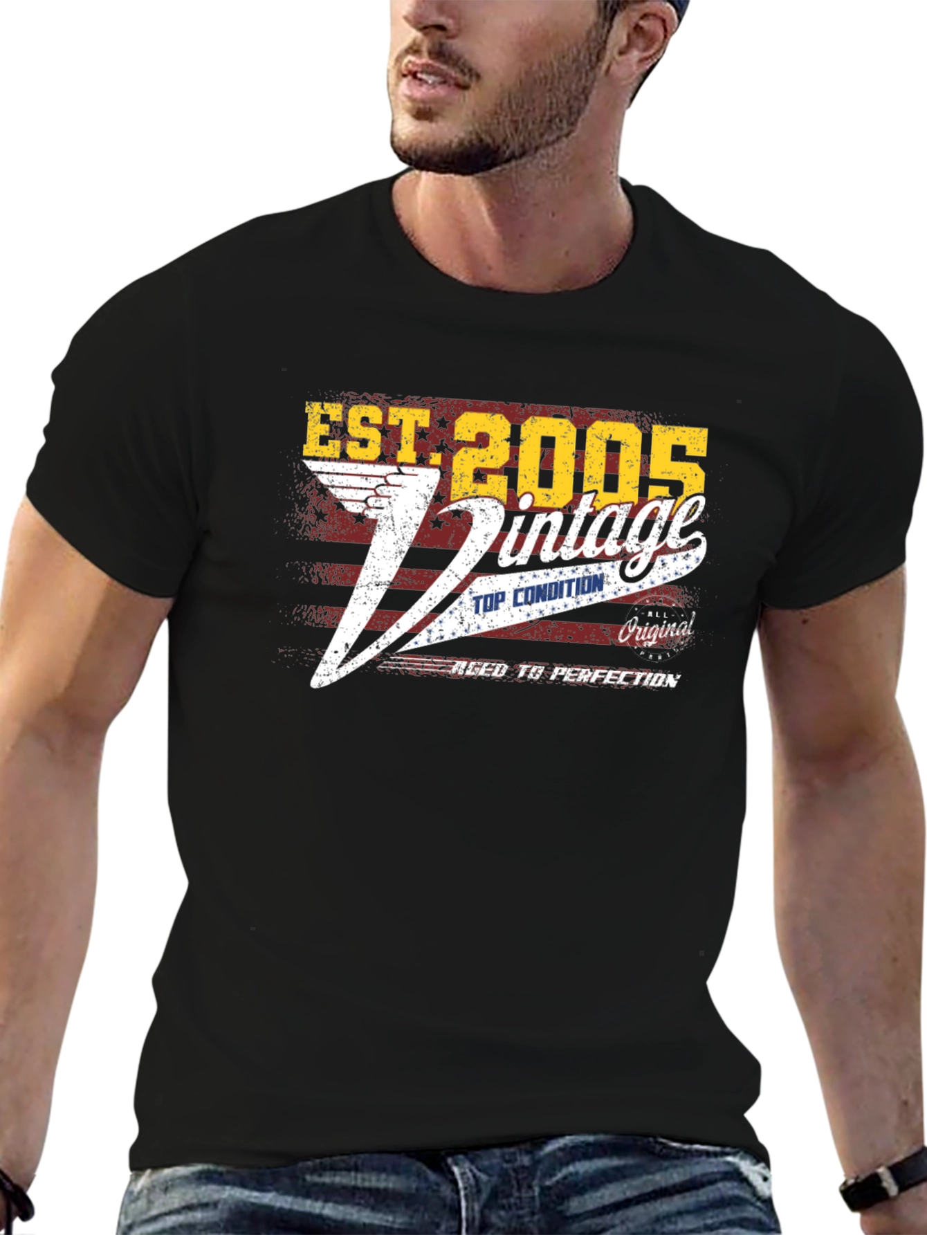 Est. 2005 Vintage Style Black T-Shirt