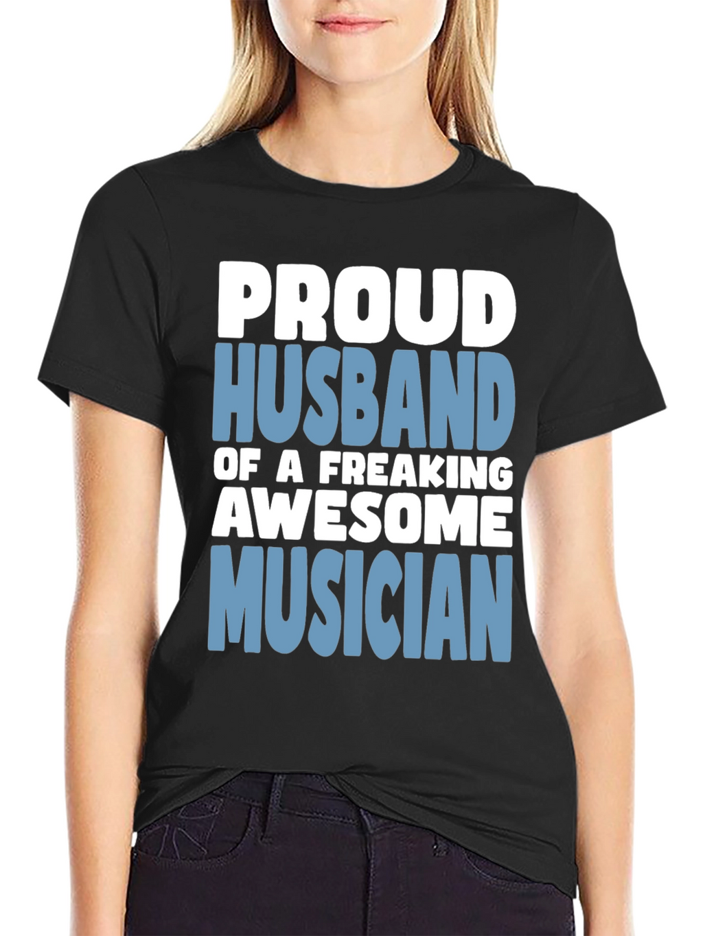 Proud Husband Musician Graphic T-Shirt