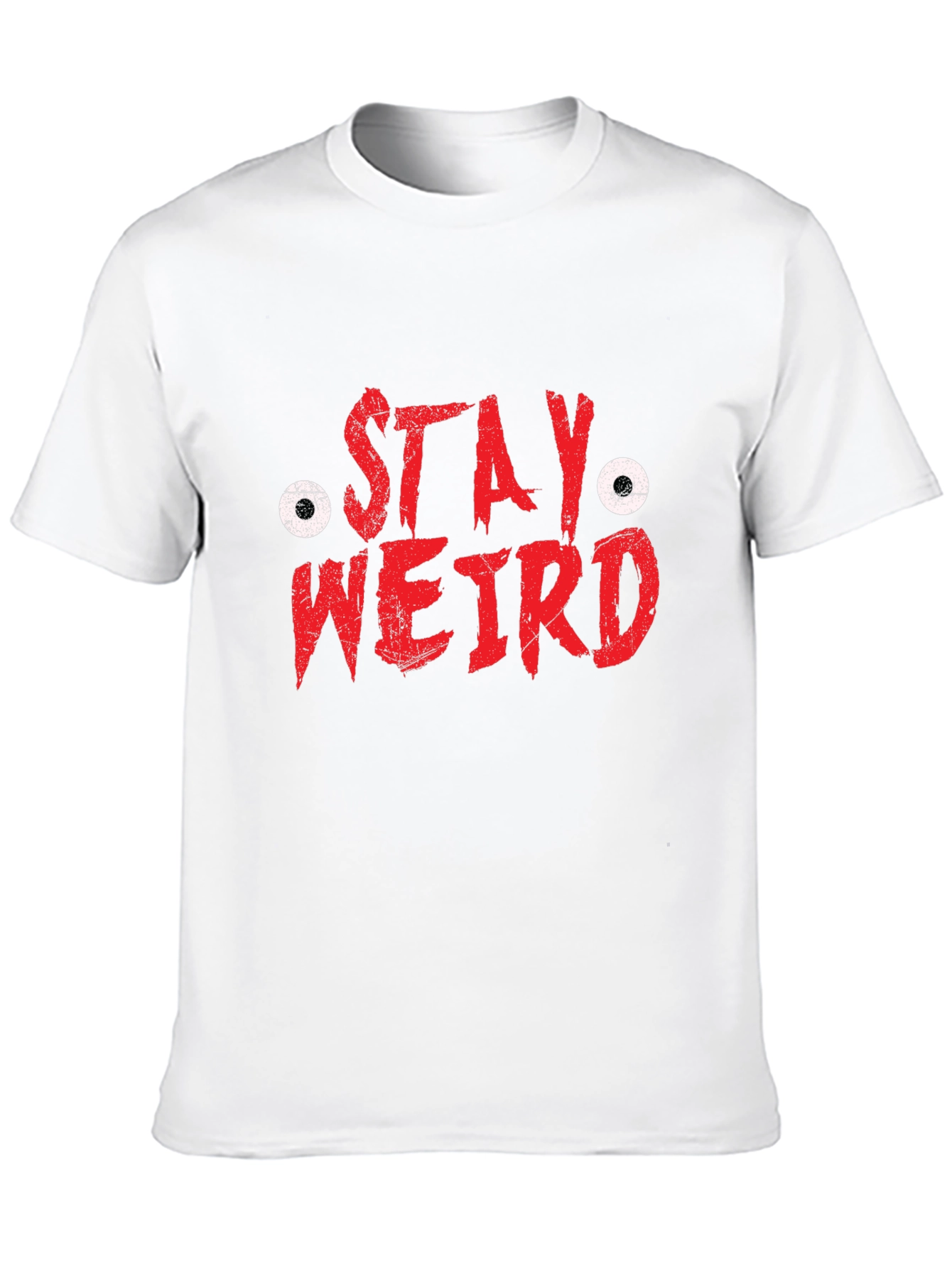 Stay Weird Graphic Tee - Black Cotton T-Shirt