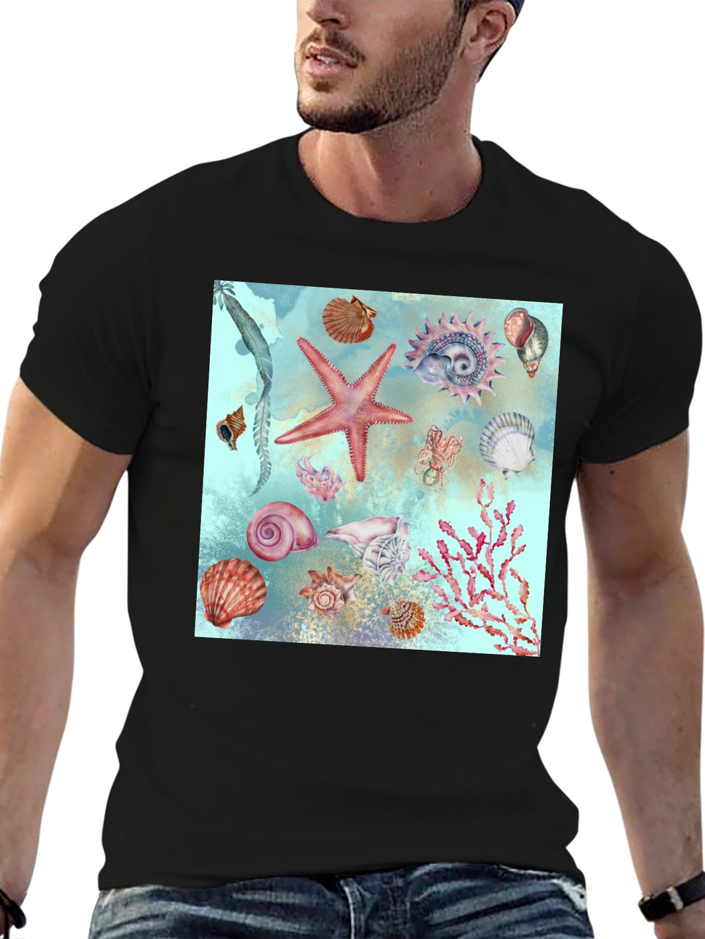 Sea Life Print T-Shirt