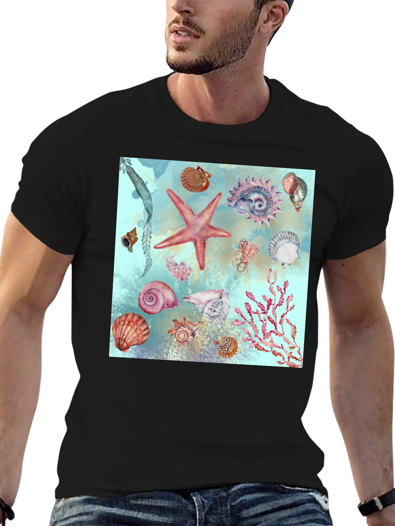 Sea Life Print T-Shirt