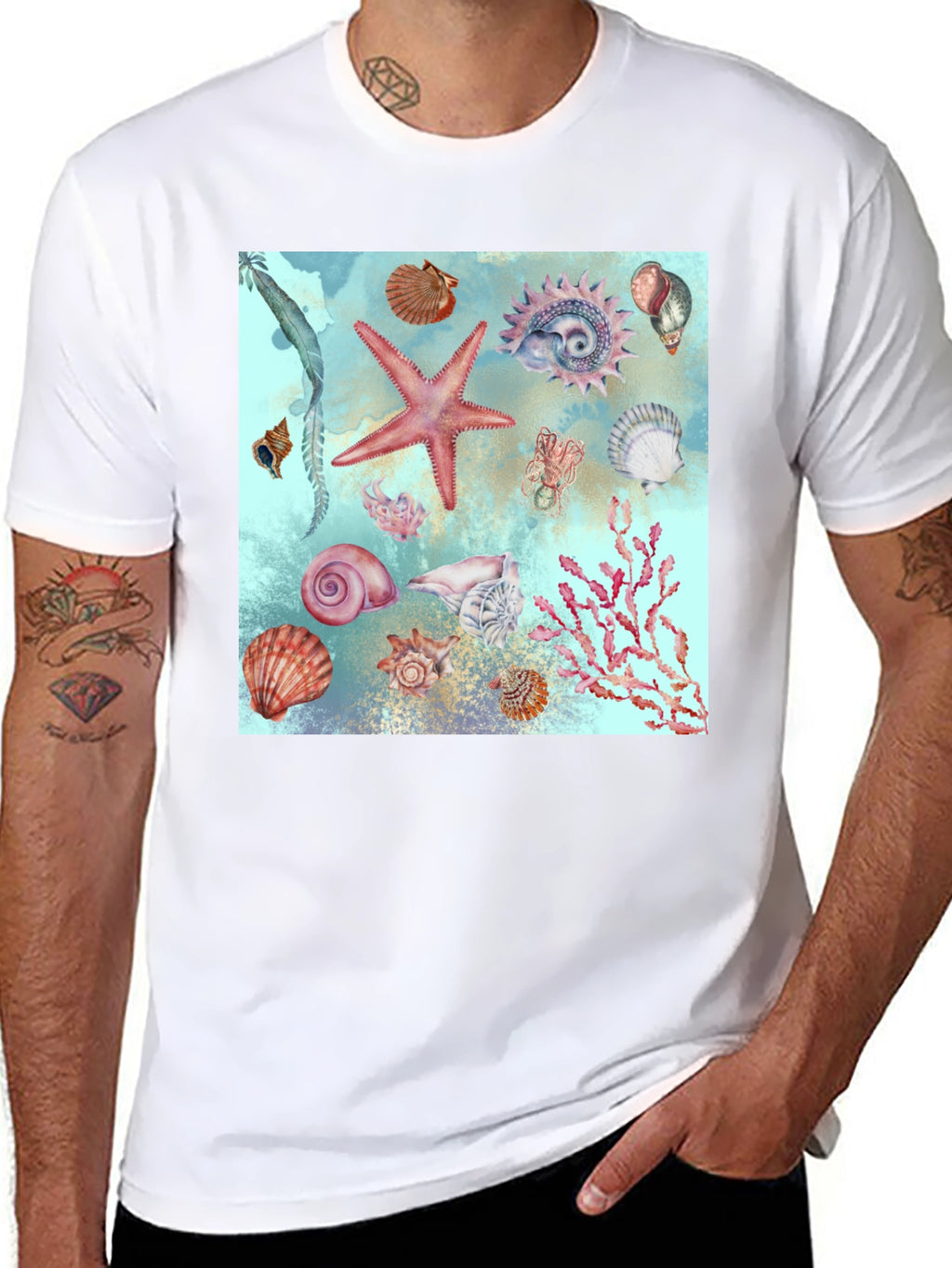 Sea Life Print T-Shirt