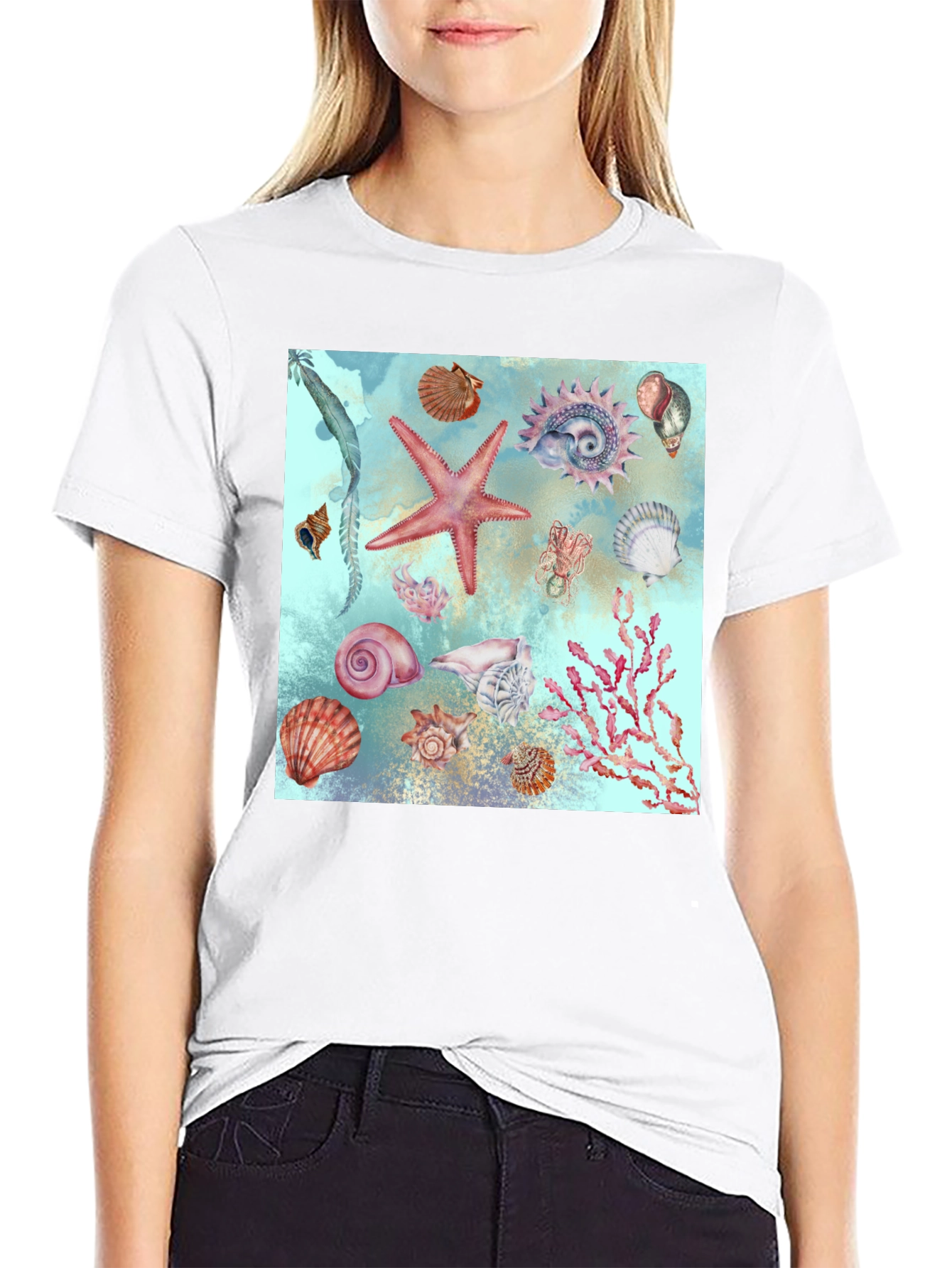 Sea Life Print T-Shirt