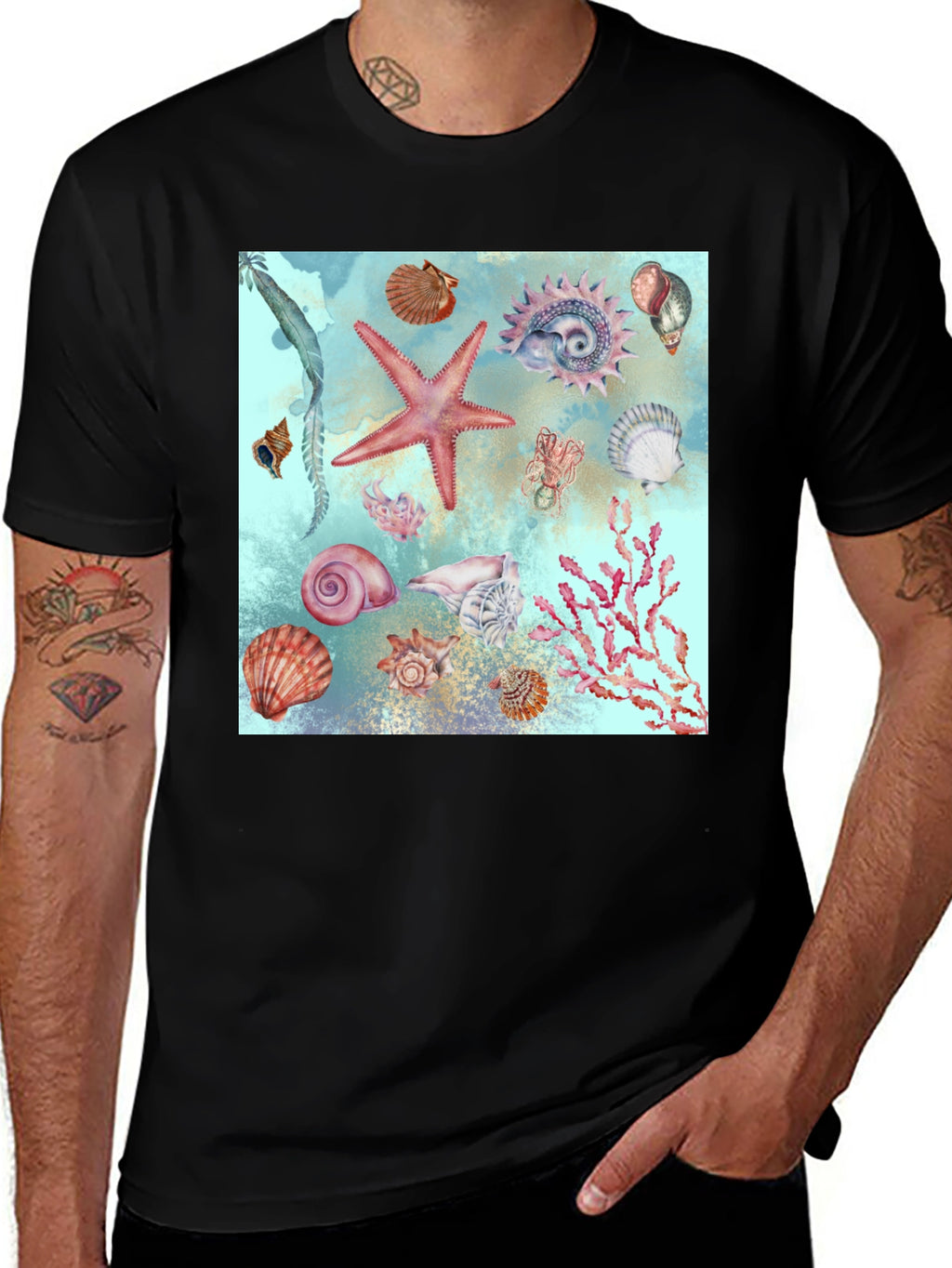 Sea Life Print T-Shirt