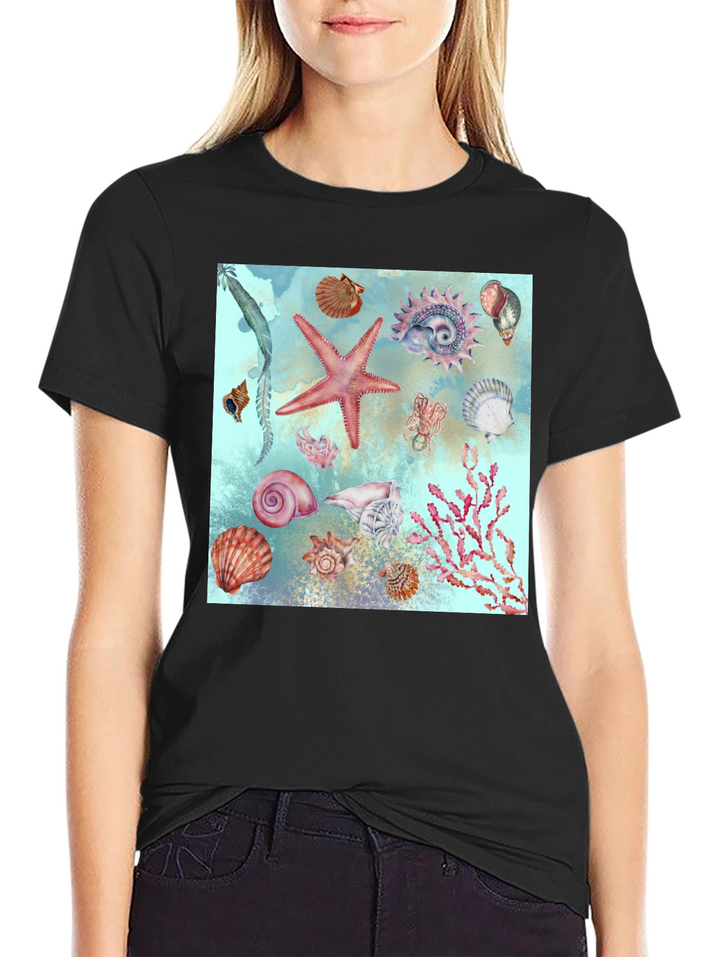 Sea Life Print T-Shirt