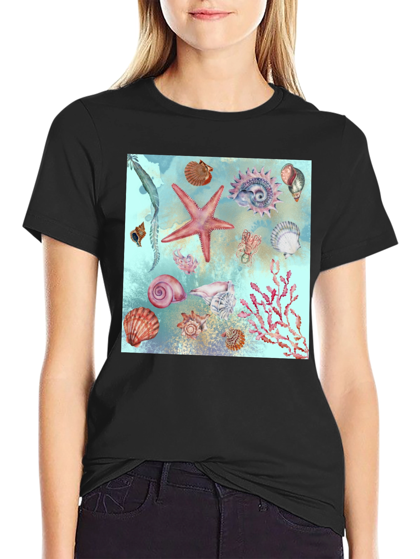 Sea Life Print T-Shirt