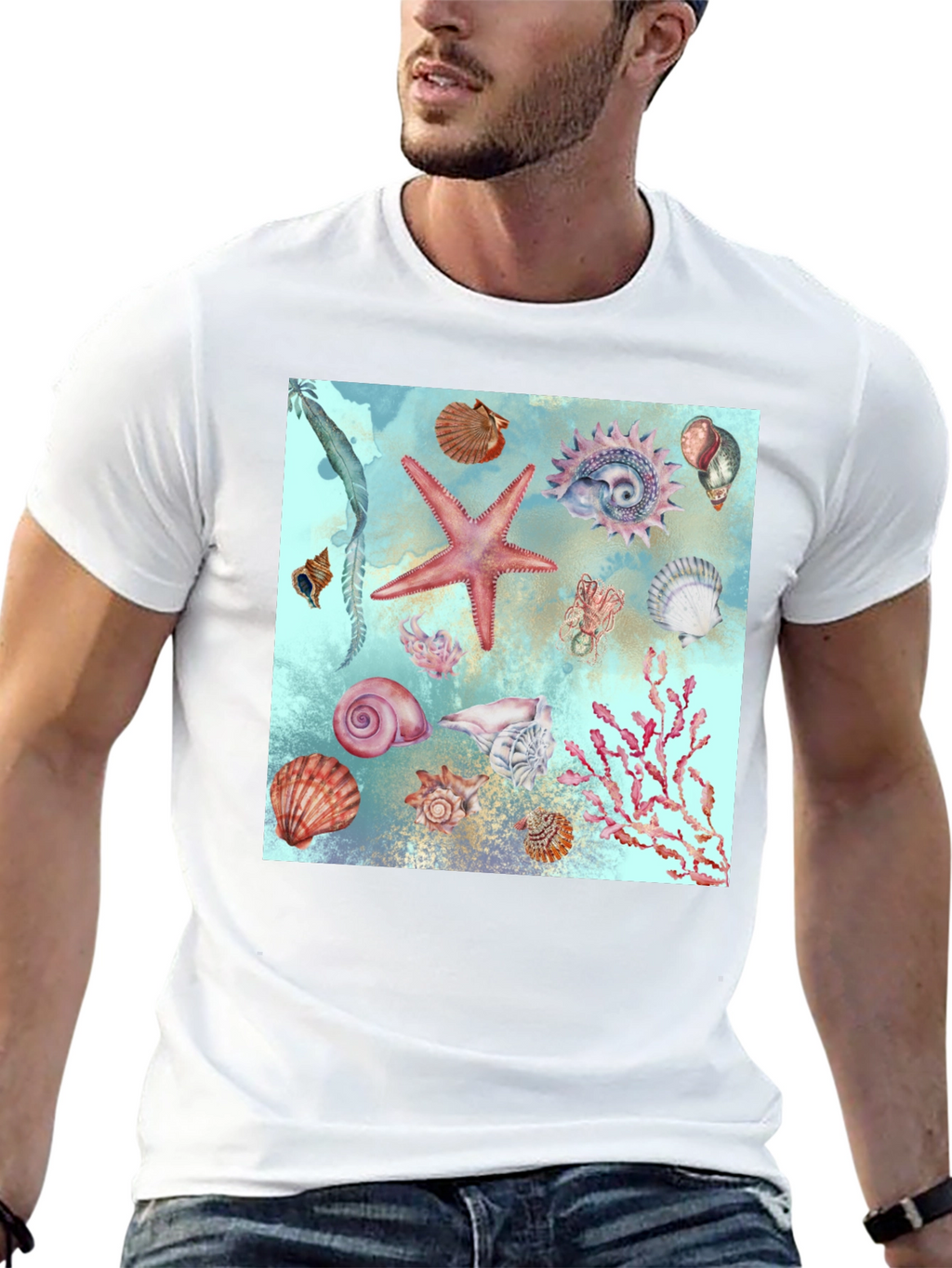 Sea Life Print T-Shirt