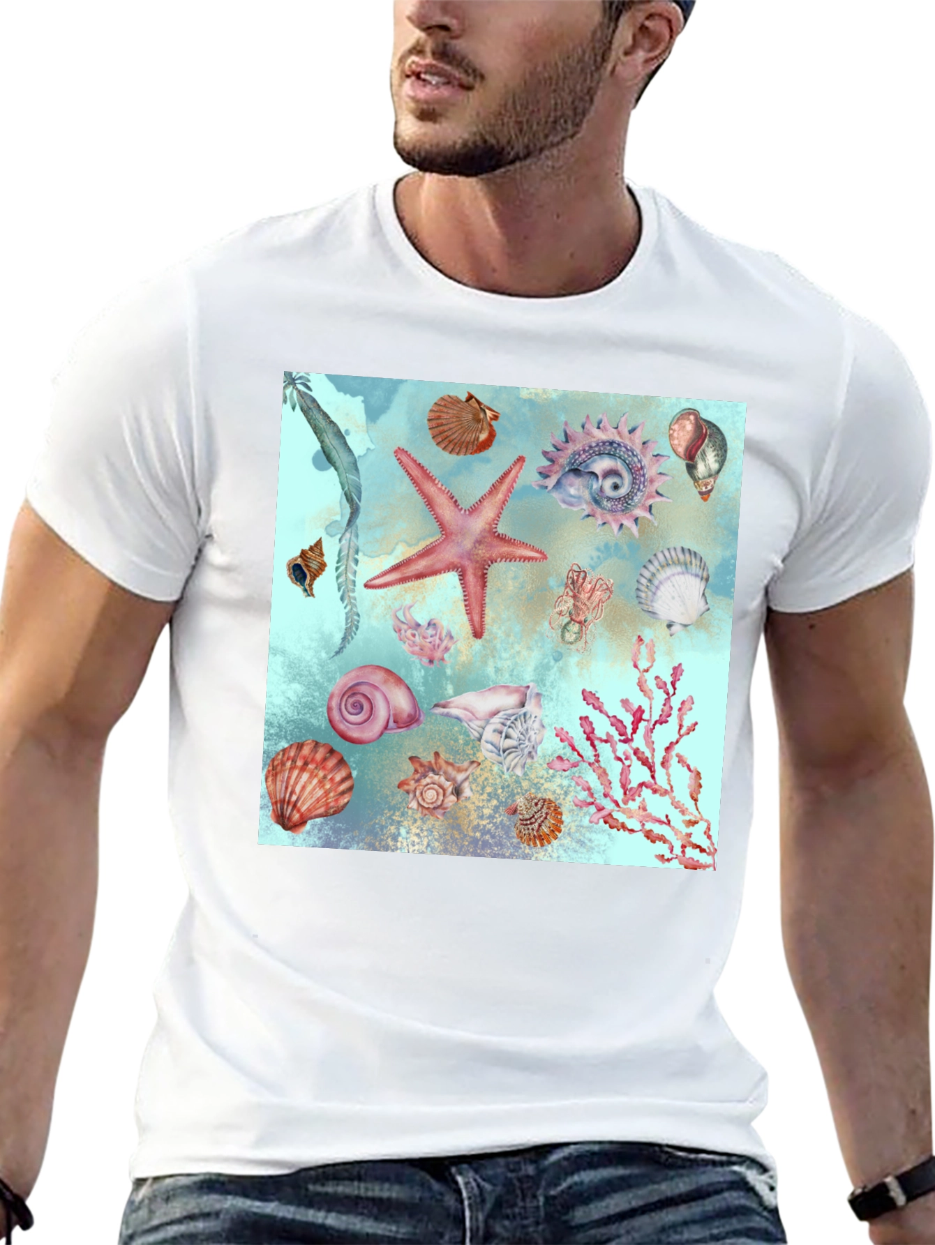 Sea Life Print T-Shirt