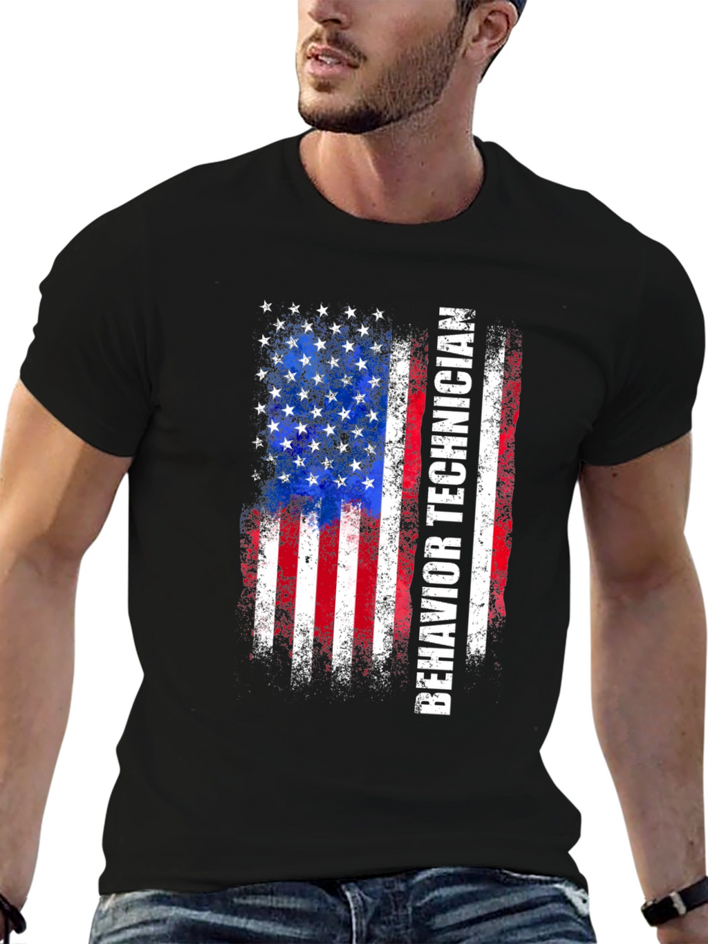 Behavior Technician American Flag T-Shirt